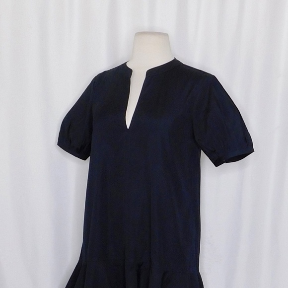 NWT!! J. CREW Delilah Dress Cotton Poplin Black Mini Ruffle X-Small Petite XSP - Picture 7 of 14